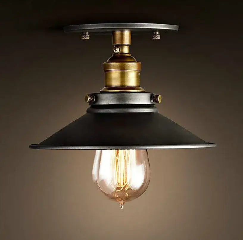 American copper ceiling lamp kitchen black and brass pendant light