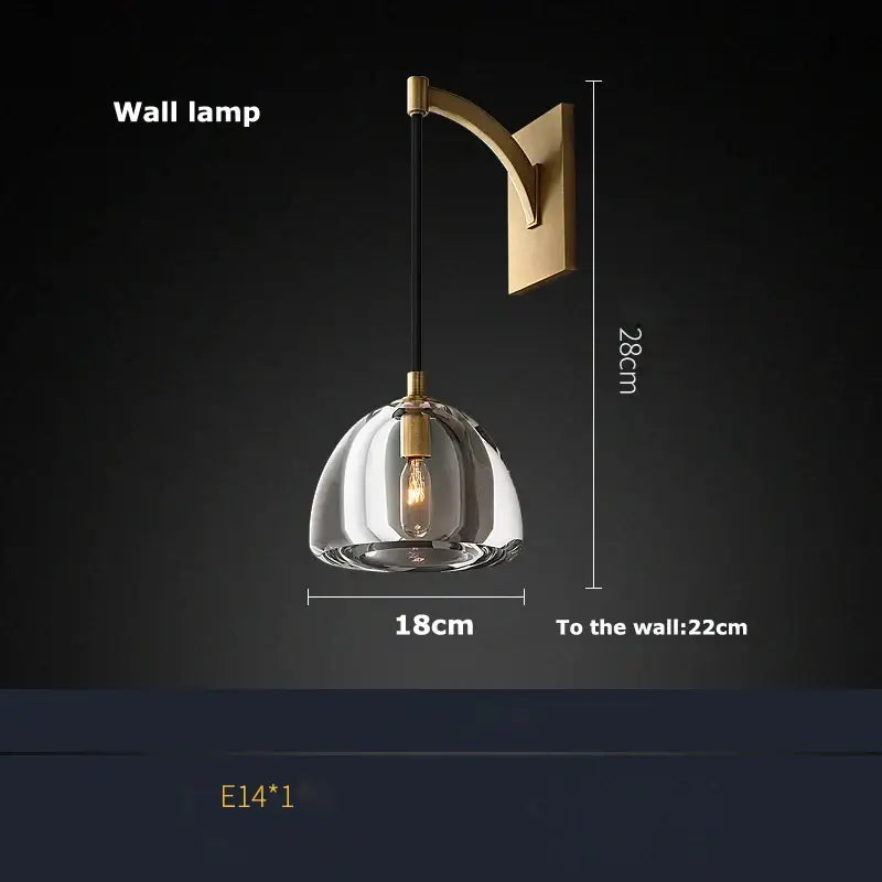 American copper crystal chandelier living room brass globe light