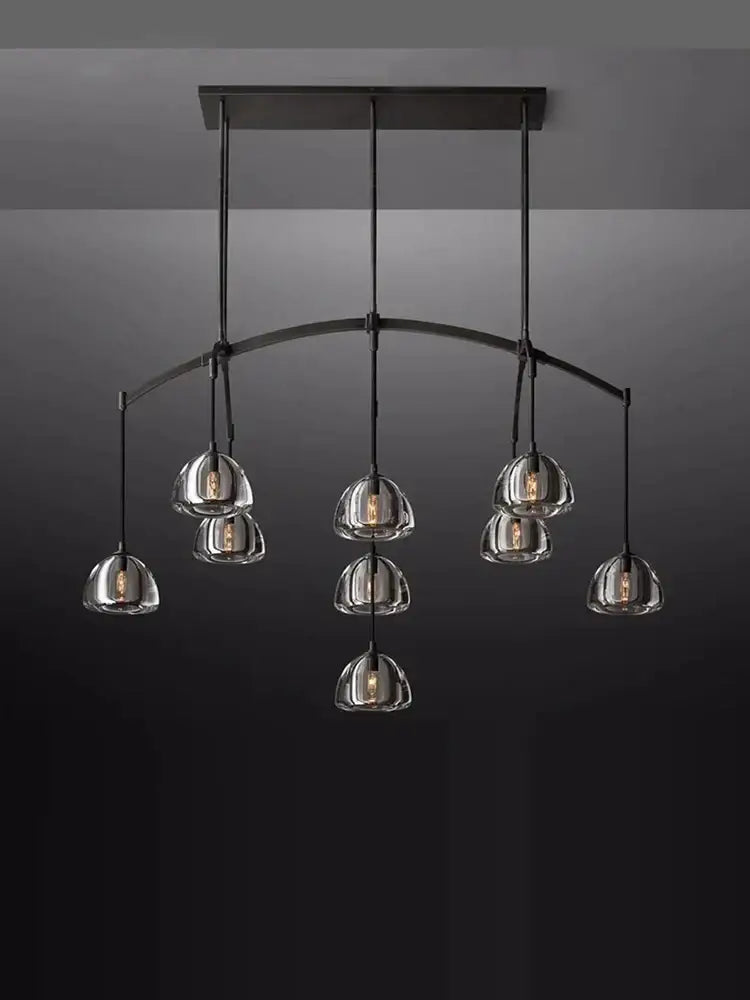 American copper crystal chandelier living room brass globe light