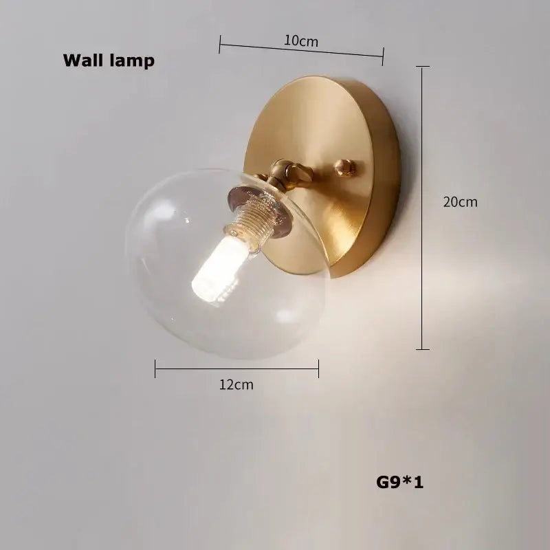 American copper crystal chandelier living room brass globe light