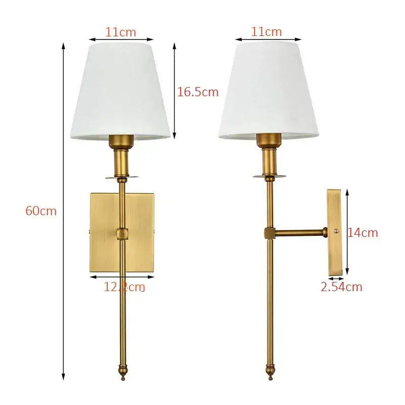 American fabric wall lamp black iron sconce for bedroom