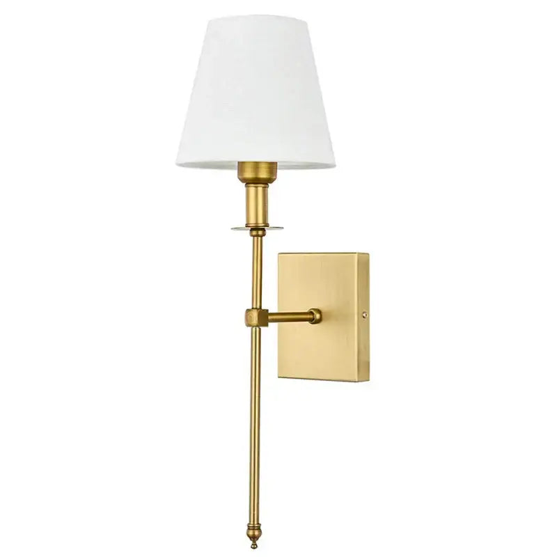 American fabric wall lamp black iron sconce for bedroom