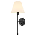 American fabric wall lamp black iron sconce for bedroom