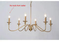 American iron chandelier light black candle style living room