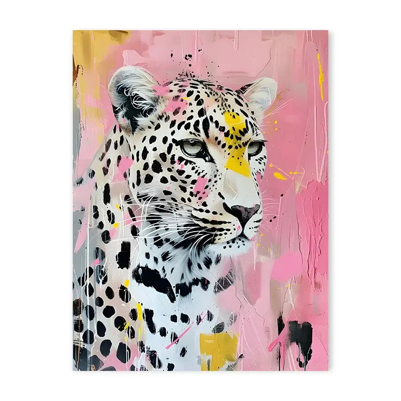 Vibrant pink zebra bathtub animal canvas painting bathroom decor