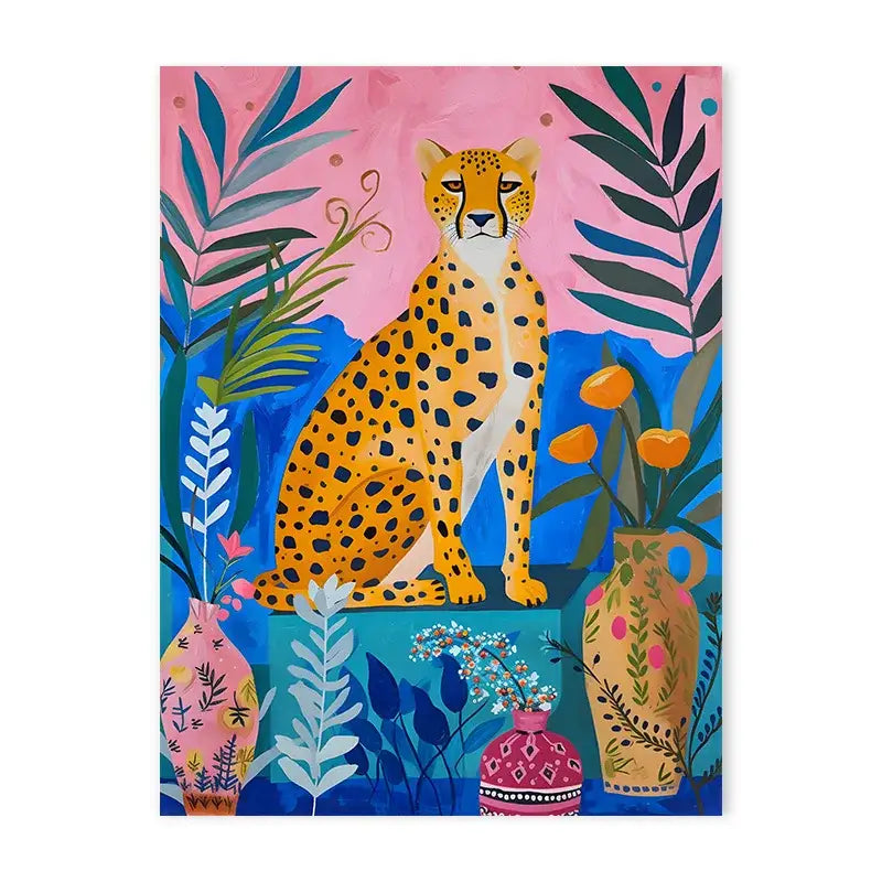 Vibrant orange tiger colorful bathtub animal wall art bedroom canvas