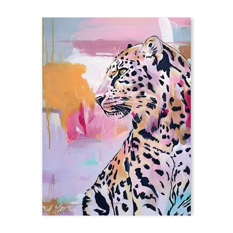 Vibrant orange tiger colorful bathtub animal wall art bedroom canvas