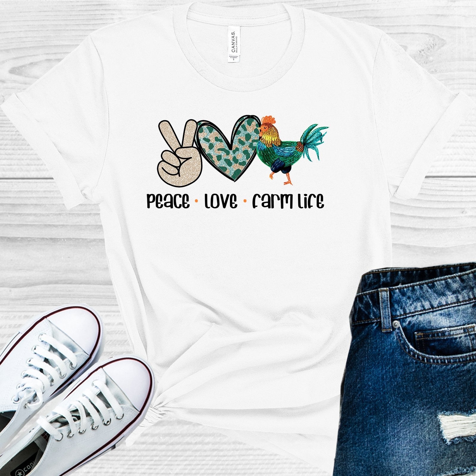Peace Love Farm Life Graphic Tee