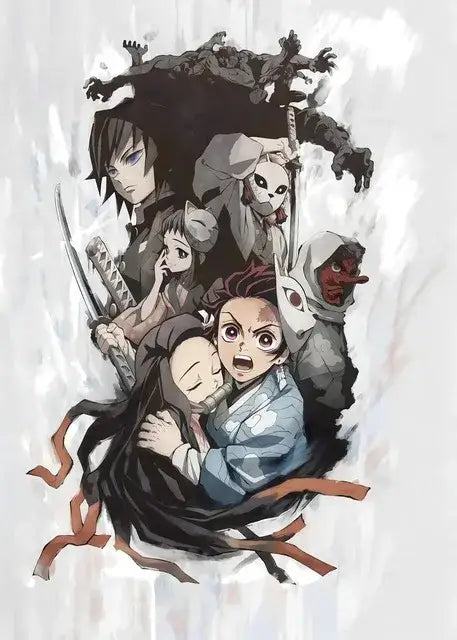 Vibrant anime demon slayer canvas posters 12 pack bedroom wall art