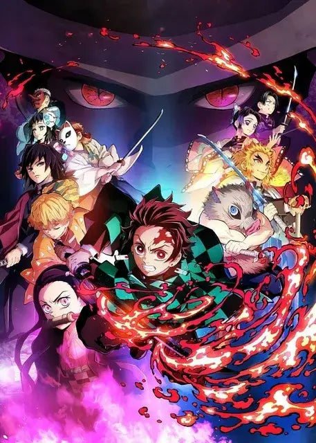 Vibrant anime demon slayer canvas posters 12 pack bedroom wall art