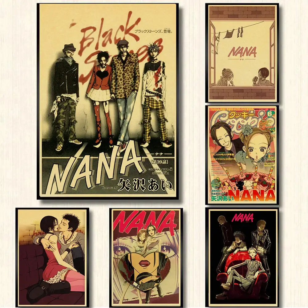 Retro anime nana kraft paper posters bedroom wall decor