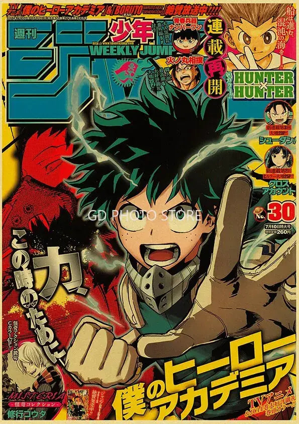 Teal and silver chainsaw man anime poster collection for bedroom