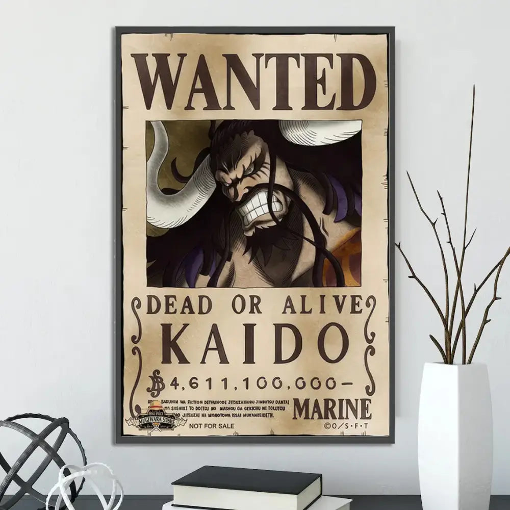 Vintage one piece wanted poster set bedroom wall art