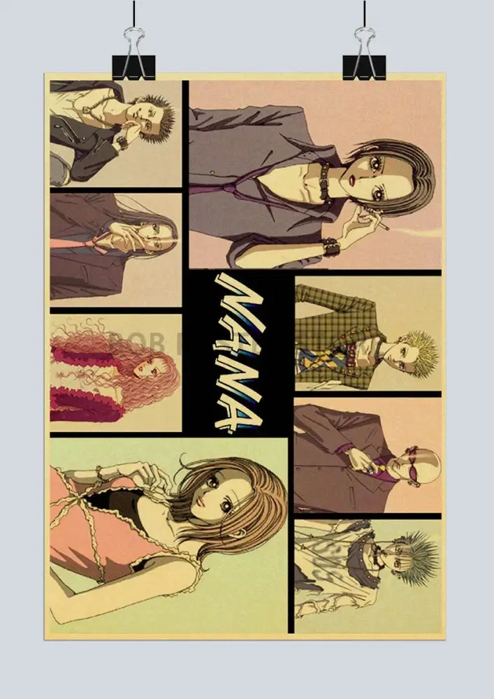 Retro nana kraft paper anime posters bedroom wall art decor