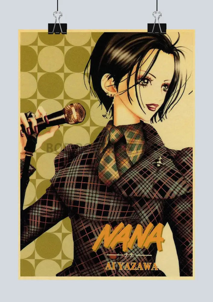 Retro nana kraft paper anime poster set bedroom wall decor