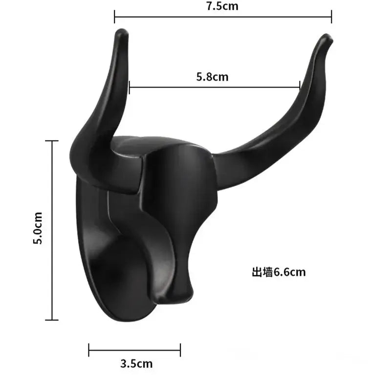 Antique aluminum bull head robe hook for bathroom clothes