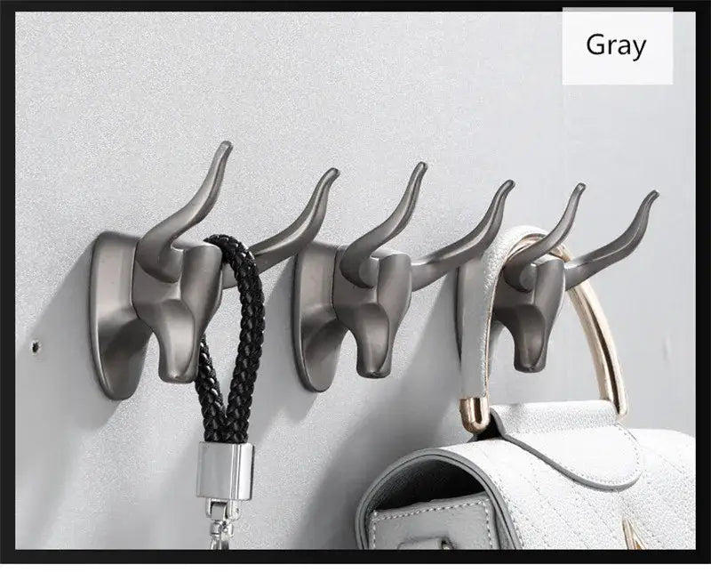 Antique aluminum bull head robe hook for bathroom clothes