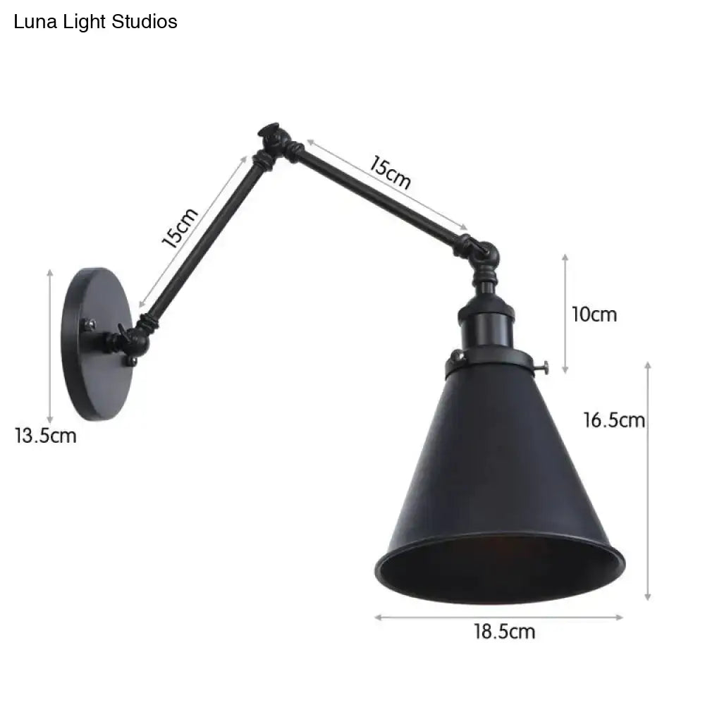 Antique black & copper adjustable wall lamp sconce bedroom light