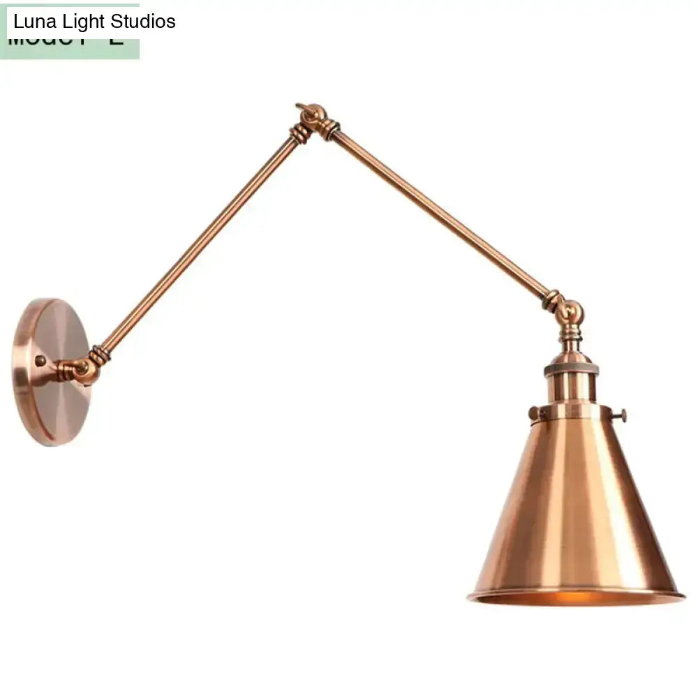 Antique black & copper adjustable wall lamp sconce bedroom light