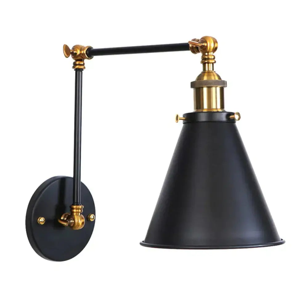 Antique black & copper adjustable wall lamp sconce bedroom light