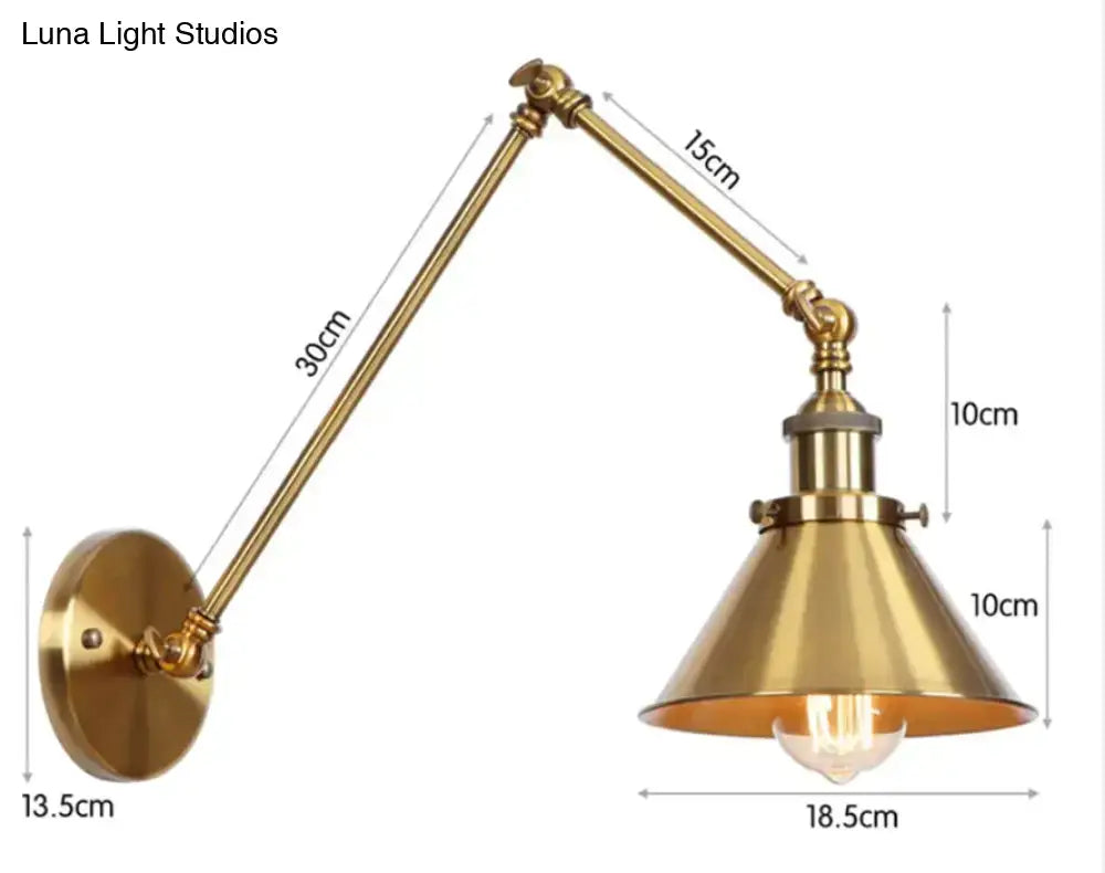 Antique black & copper adjustable wall lamp sconce bedroom light
