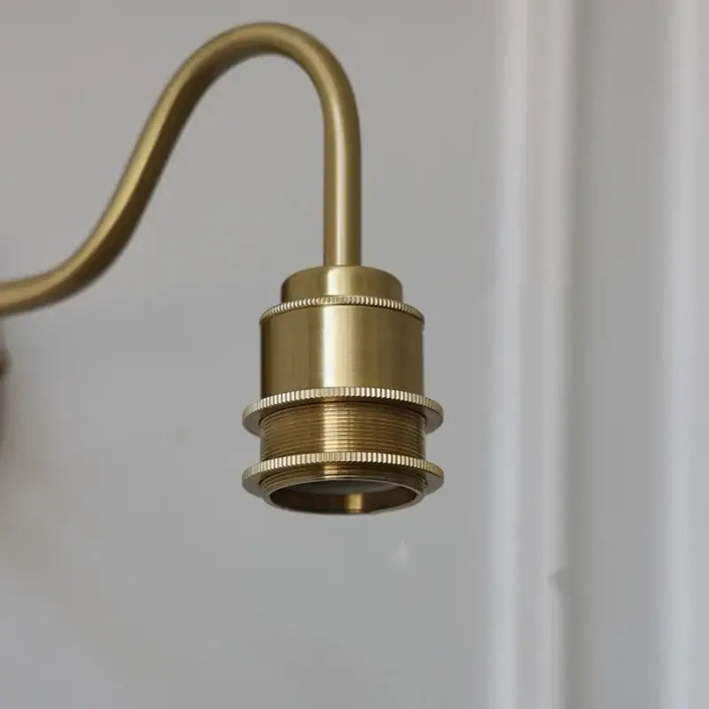 Antique brass blue flower glass led wall sconce bedroom light
