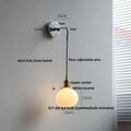 Antique brass ceramic led wall sconce with ribbed glass bedroom light