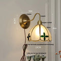 Antique brass clover glass brass wall sconce dining room light