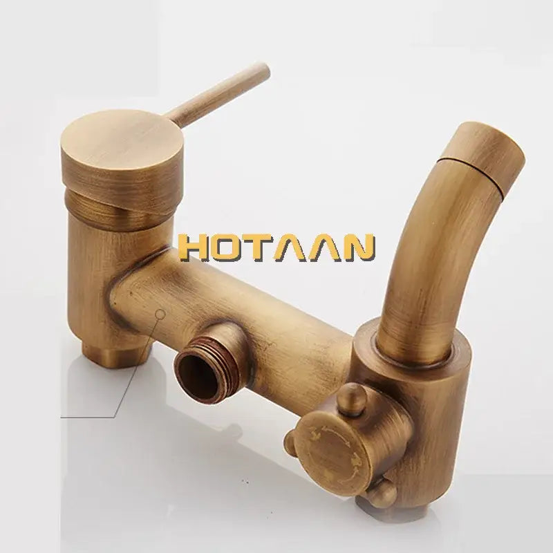 Antique brass concealed wall mounted shower faucet with handheld spray