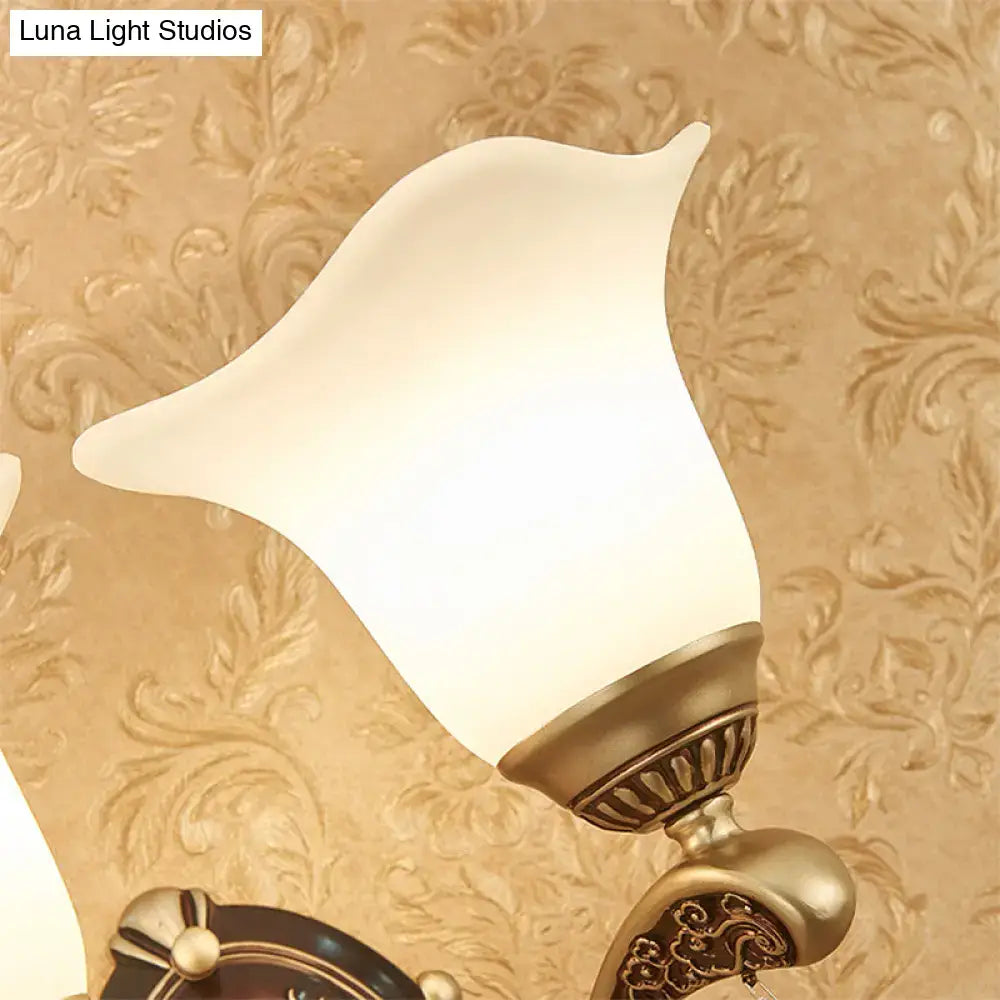 Antique brass crystal drop wall lamp bedroom sconce with e12 e14 base