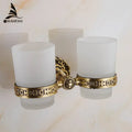 Antique brass antique glass cup holder set bathroom accessories