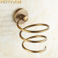 Antique brass hair dryer holder rack triple loop bathroom shelf