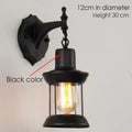 Antique brass industrial glass wall lamp bedroom lantern sconce