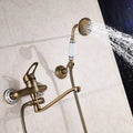 Antique brass long nose shower faucet with ceramic handle bathroom tap