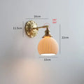 Antique brass ribbed glass wall lights bedroom ceramic led wall
