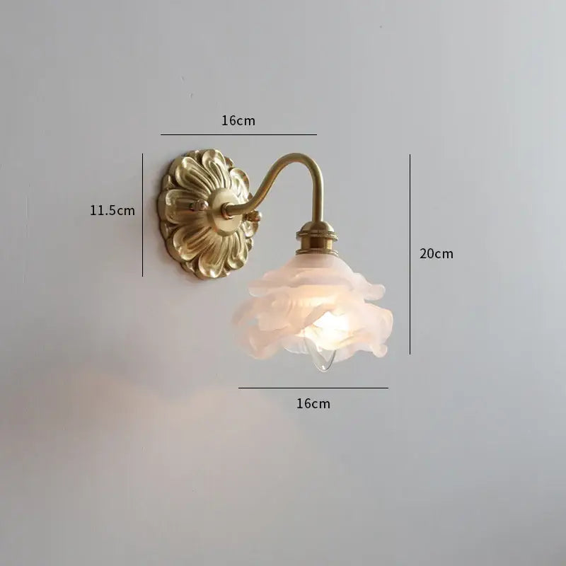 Antique brass ribbed glass wall lights bedroom ceramic led wall