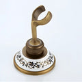 Antique brass round shower faucet set with handheld sprayer bathroom