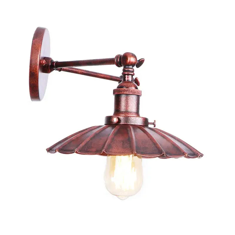 Antique bronze adjustable rustic led wall lamp bedroom sconce