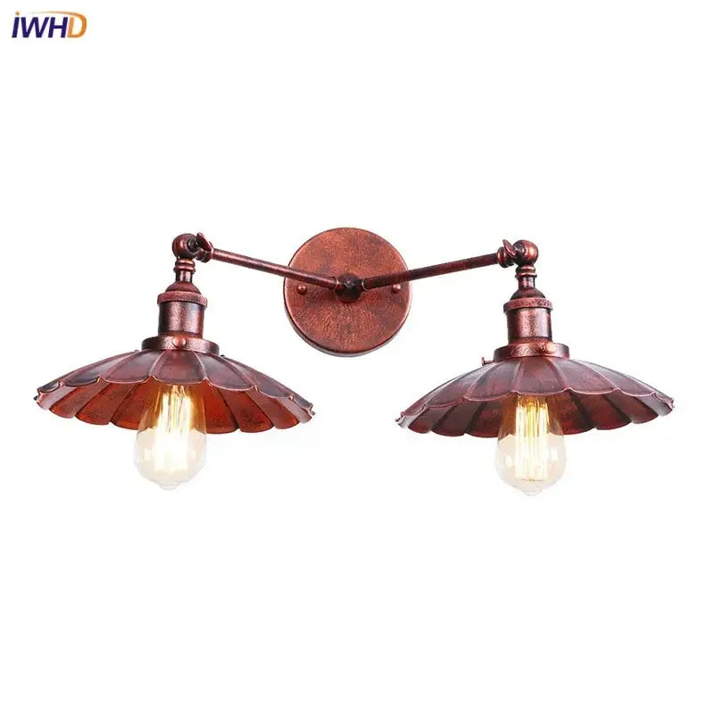 Antique bronze adjustable rustic led wall lamp bedroom sconce