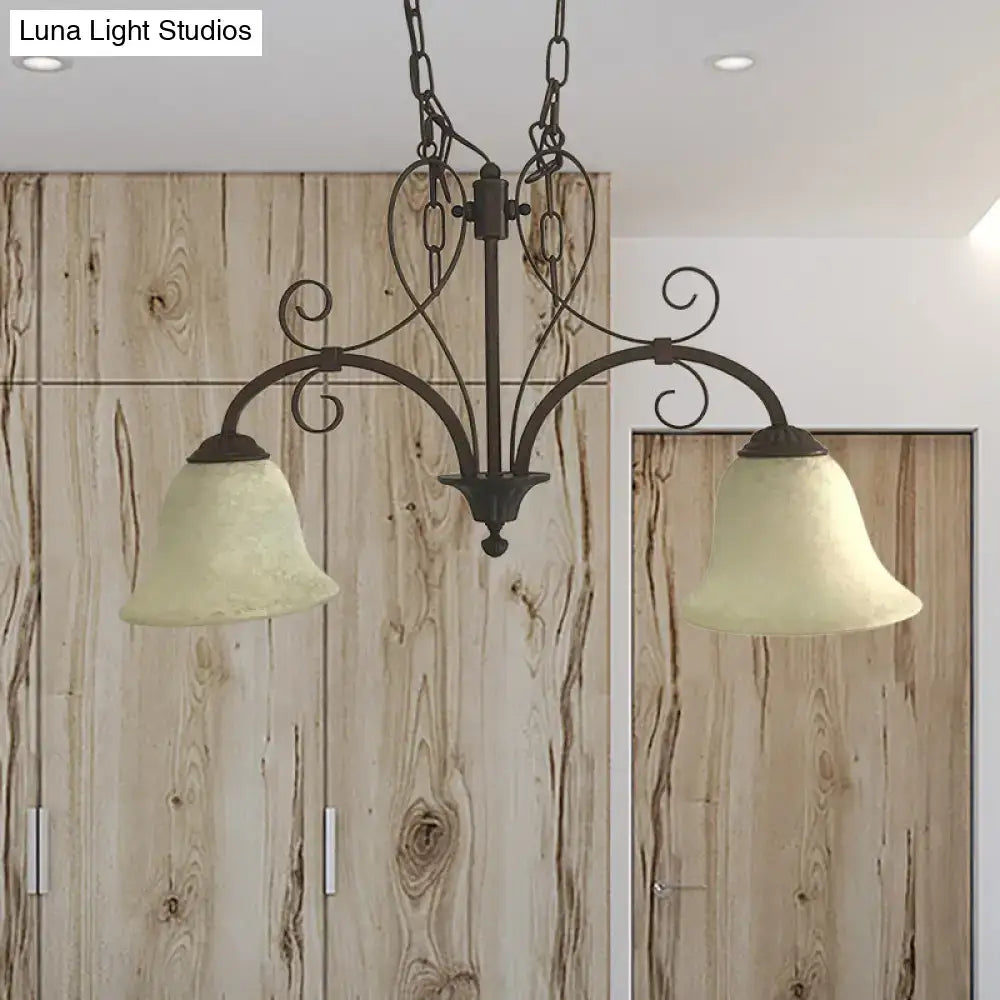 Antique bronze bell island pendant light dining room chandelier
