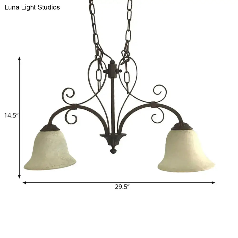 Antique bronze bell island pendant light dining room chandelier