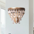 Antique bronze countryside crystal teardrop wall sconce bedroom light