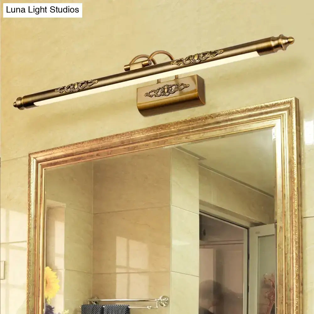 Antique bronze ornate led mirror lamp for bathroom wall decor