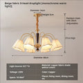 Antique copper chandelier with pleated shades for dining room