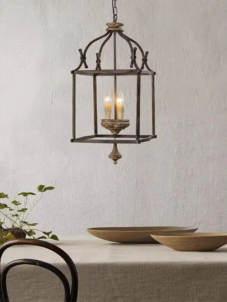 Antique dark bronze creative american iron chandelier light kitchen