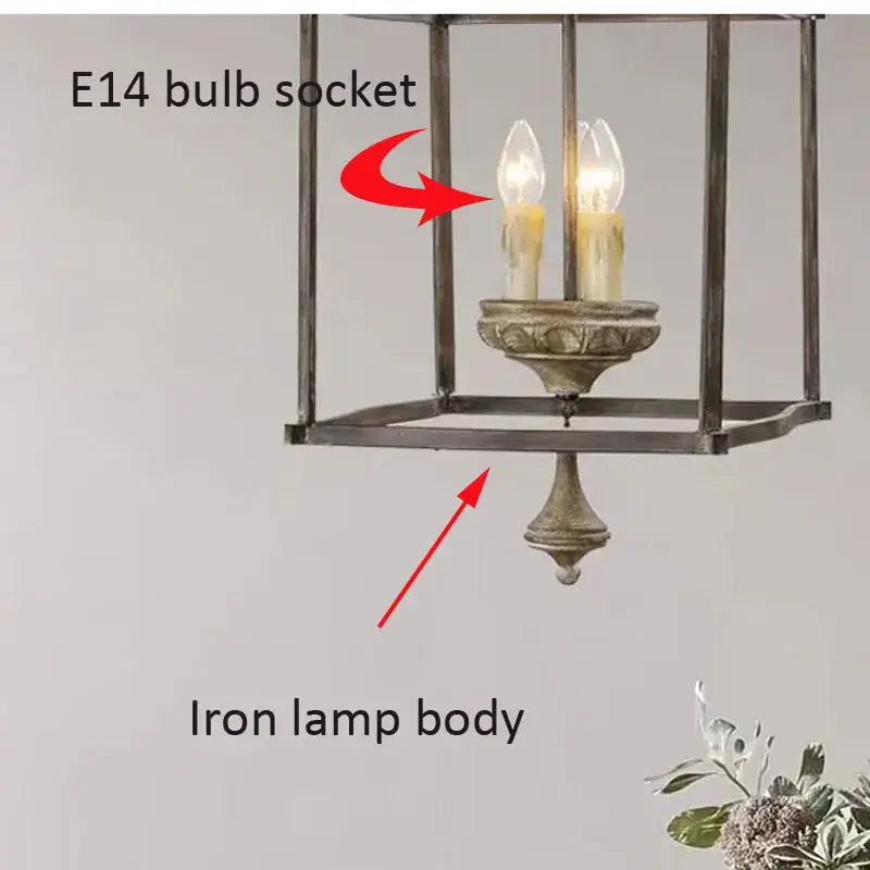 Antique dark bronze creative american iron chandelier light kitchen