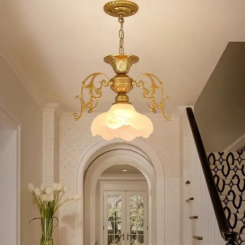 Antique industrial black & gold loft chandelier dining room light