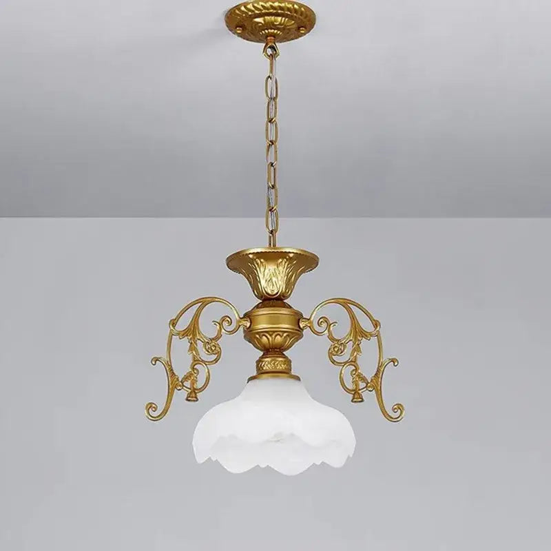 Antique industrial black & gold loft chandelier dining room light