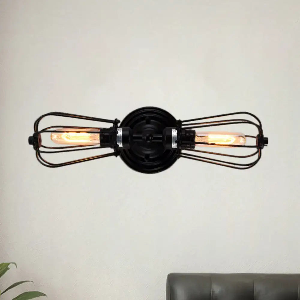 Antique style black & bronze sconce light dining room wall lamp