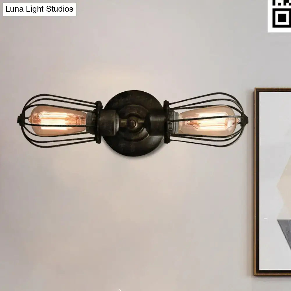 Antique style black & bronze sconce light dining room wall lamp
